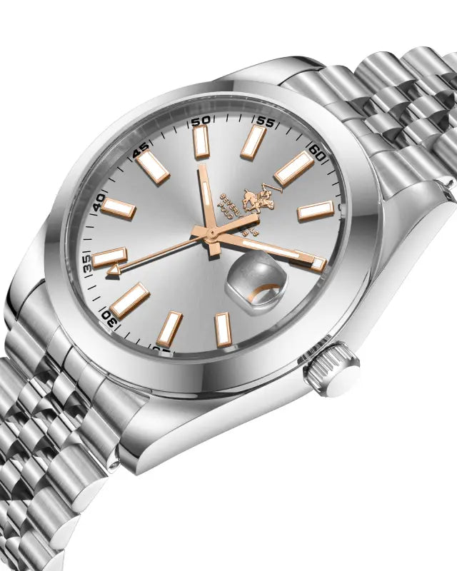 POLO BP3810X.330 SILVER STEEL BAND SILVER DIAL  FOR MEN