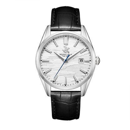 POLO BP3811X.331 BLACK LEATHER BAND WHITE DIAL  FOR MEN