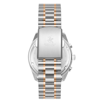 POLO BP3814X.550 SILVER AND ROSE GOLD STEEL BAND GREY DIAL  FOR MEN