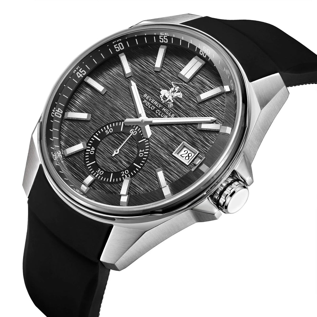 POLO BP3837X.361 BLACK RUBBER BAND GREY DIAL  FOR MEN
