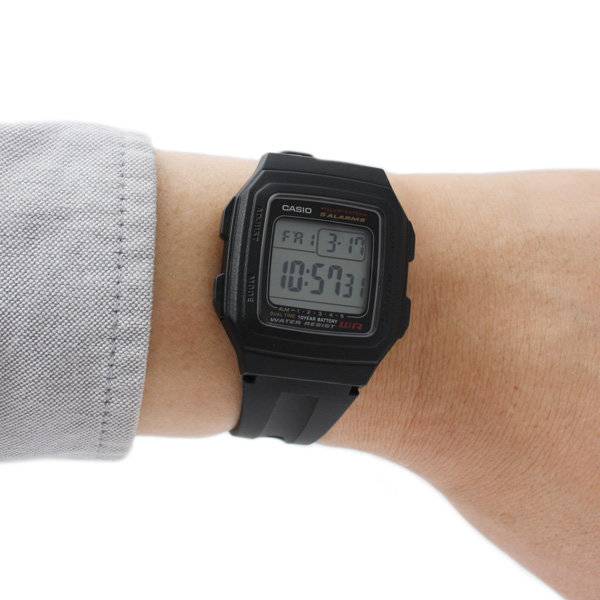 CASIO F-201WA-9A DIGITAL DIAL BLACK RUBBER FOR MEN