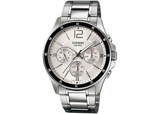 Casio Elegant Multifunction Silver St.Steel Silver Dial for Men