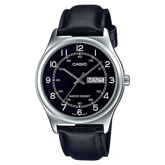 Casio MTP-V006L-1B2 Men's Black Leather Band Black