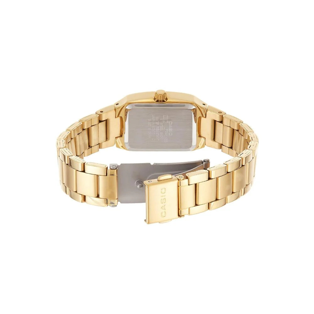 CASIO  LTP-1165N-1C GOLDEN STEEL BAND BLACK DIAL  FOR WOMEN