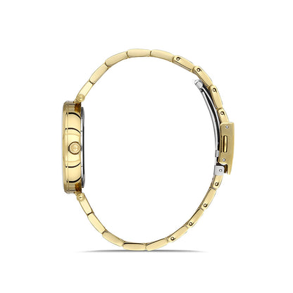 FREELOOK FL.1.10368-3 GOLDEN STEEL BAND  WHITE DIAL  FOR WOMEN