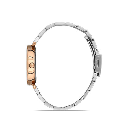FREELOOK FL.1.10368-4 SILVER AND ROSE GOLD STEEL BAND WHITE DIAL  FOR WOMEN