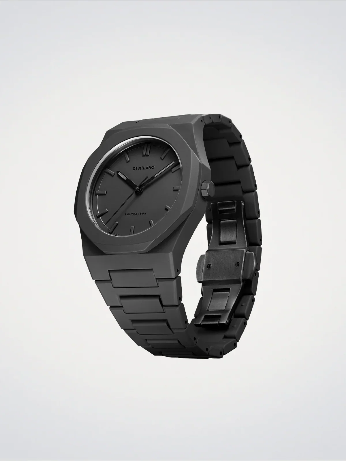 D1 MILANO D1-PCBJ10 BLACK POLY CARBON BAND BLACK DIAL FOR MEN