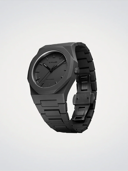 D1 MILANO D1-PCBJ10 BLACK POLY CARBON BAND BLACK DIAL FOR MEN