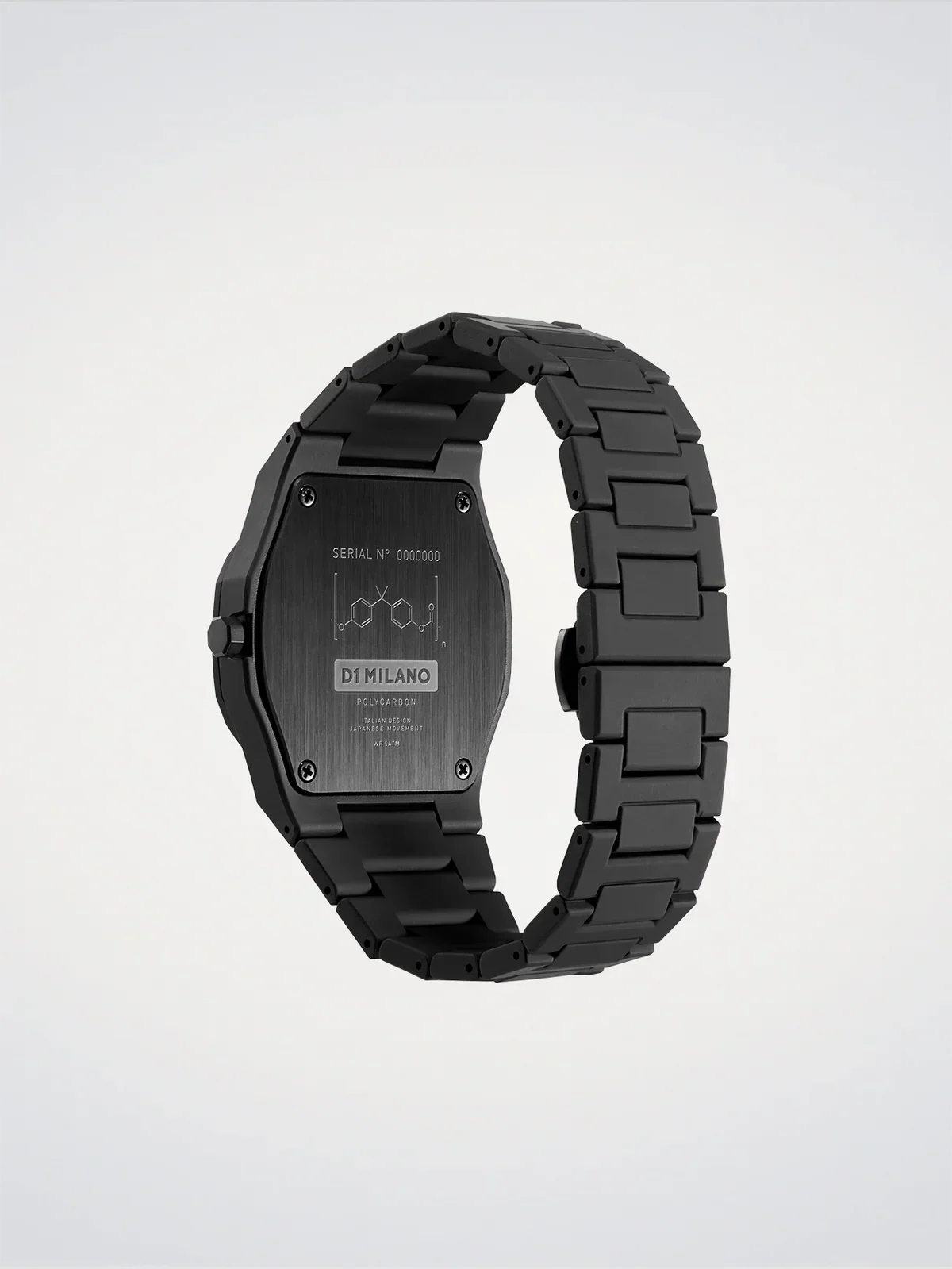 D1 MILANO D1-PCBJ10 BLACK POLY CARBON BAND BLACK DIAL FOR MEN