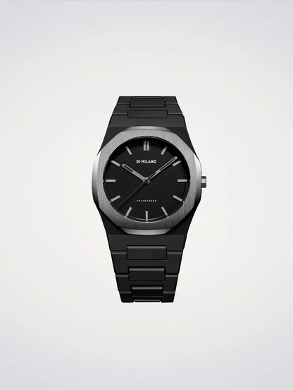 D1 MILANO D1-PCBJ13 BLACK POLY CARBON BAND BLACK DIAL FOR MEN