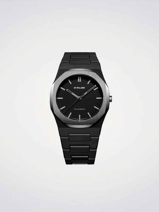 D1 MILANO D1-PCBJ13 BLACK POLY CARBON BAND BLACK DIAL FOR MEN