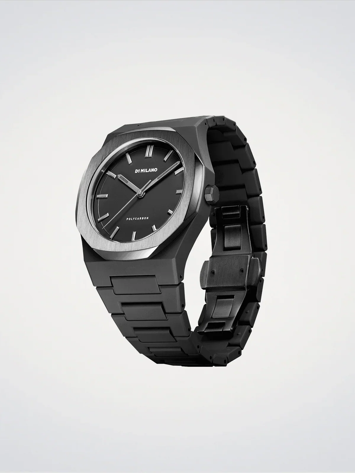 D1 MILANO D1-PCBJ13 BLACK POLY CARBON BAND BLACK DIAL FOR MEN