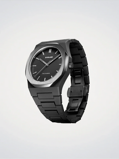 D1 MILANO D1-PCBJ13 BLACK POLY CARBON BAND BLACK DIAL FOR MEN