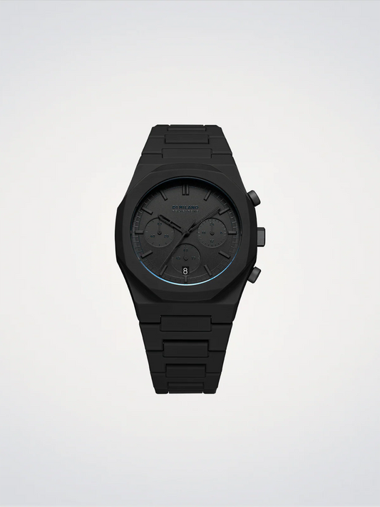 D1 MILANO D1-PHBJSH BLACK POLY CARBON BAND BLACK DIAL FOR MEN