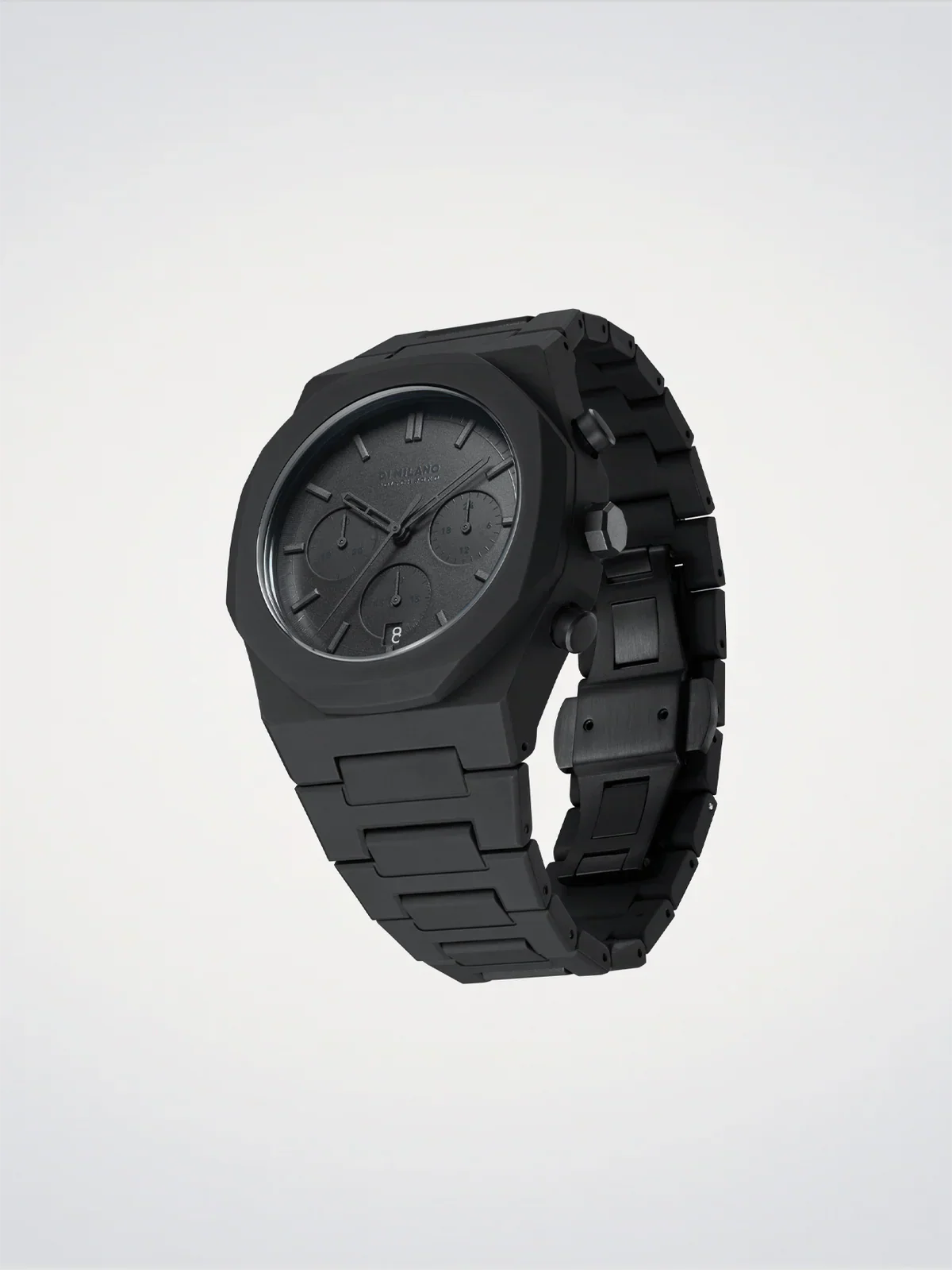 D1 MILANO D1-PHBJSH BLACK POLY CARBON BAND BLACK DIAL FOR MEN