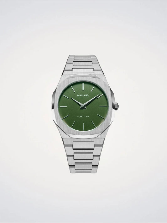 D1 MILANO D1-UTBJ06 SILVER STEEL BAND GREEN DIAL FOR MEN