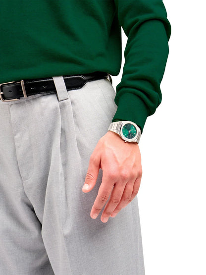 D1 MILANO D1-UTBJ37 SILVER STEEL BAND GREEN DIAL FOR MEN