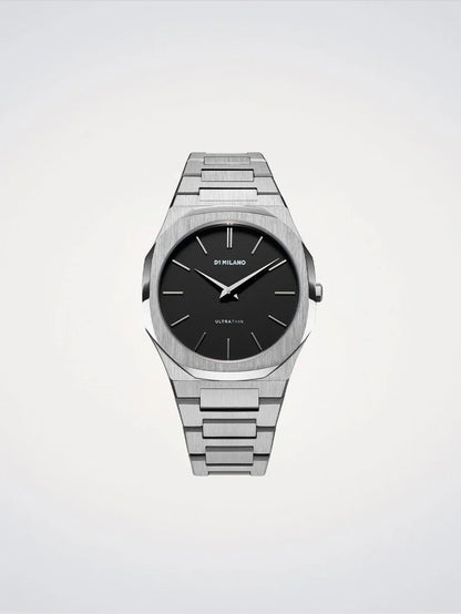 D1 MILANO D1-UTBJ40 SILVER STEEL BAND BLACK DIAL FOR MEN