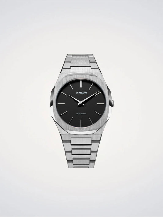 D1 MILANO D1-UTBJ40 SILVER STEEL BAND BLACK DIAL FOR MEN
