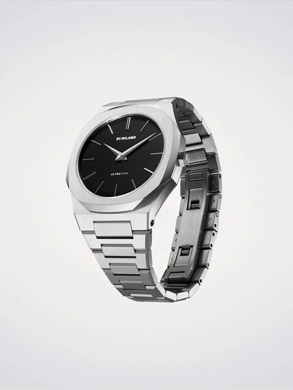 D1 MILANO D1-UTBJ40 SILVER STEEL BAND BLACK DIAL FOR MEN
