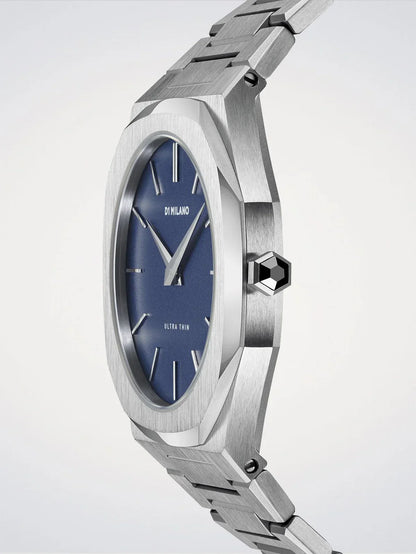 D1 MILANO D1-UTBU01 SILVER STEEL BAND NAVY BLUE DIAL FOR MEN
