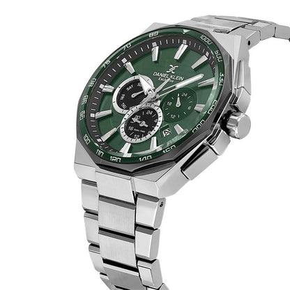 DANIEL KLEIN  DK.1.13977-3 SILVER STEEL BAND GREEN DIAL  FOR MEN