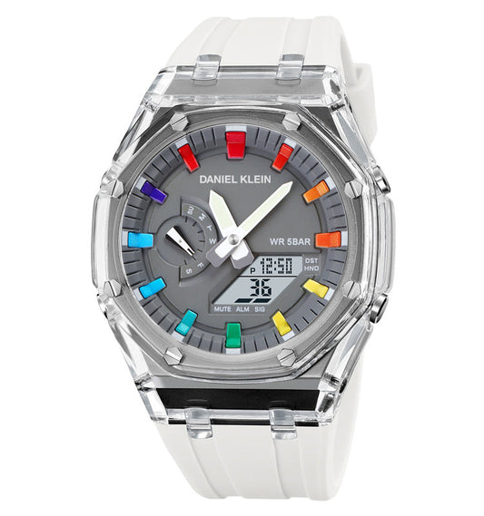 DANIEL KLEIN  DK.2100-4 WHITE RUBBER BAND GREY DIAL  FOR MEN