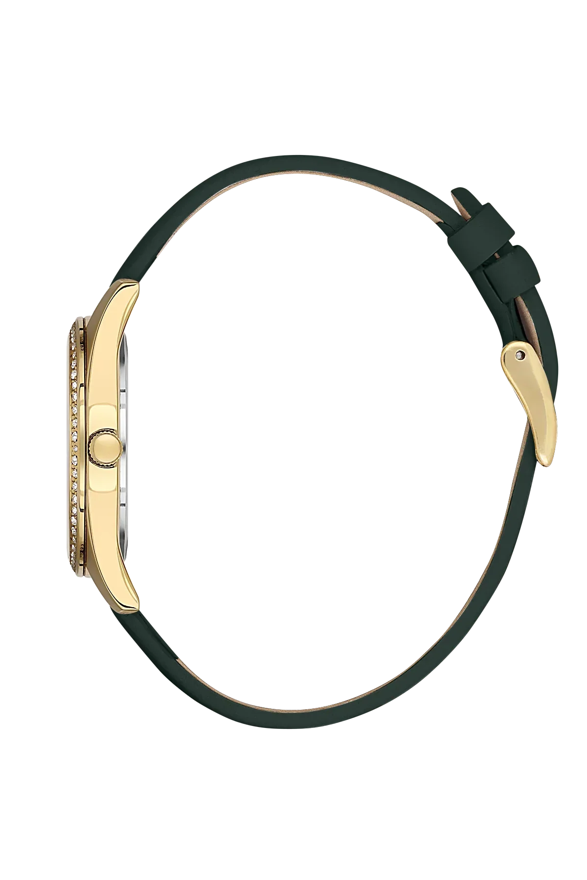DANIEL KLEIN  DK.1.13597-4 GREEN LEATHER BAND GREEN DIAL  FOR WOMEN