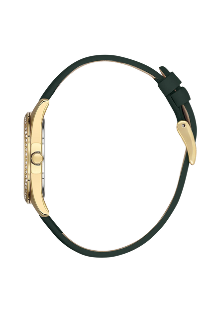 DANIEL KLEIN  DK.1.13597-4 GREEN LEATHER BAND GREEN DIAL  FOR WOMEN