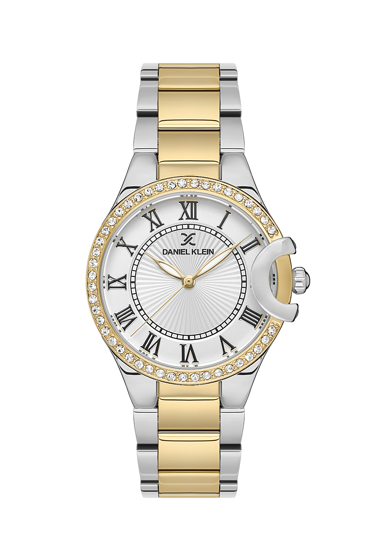 DANIEL KLEIN  DK.1.13603-3 SILVER AND GOLD STEEL BAND SILVER DIAL  FOR WOMEN