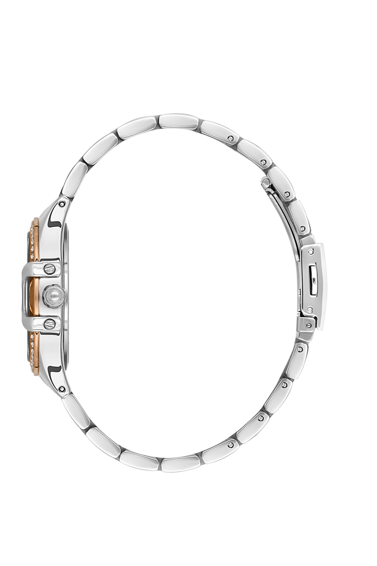 DANIEL KLEIN  DK.1.13603-4 SILVER AND ROSE GOLD STEEL BAND SILVER DIAL  FOR WOMEN