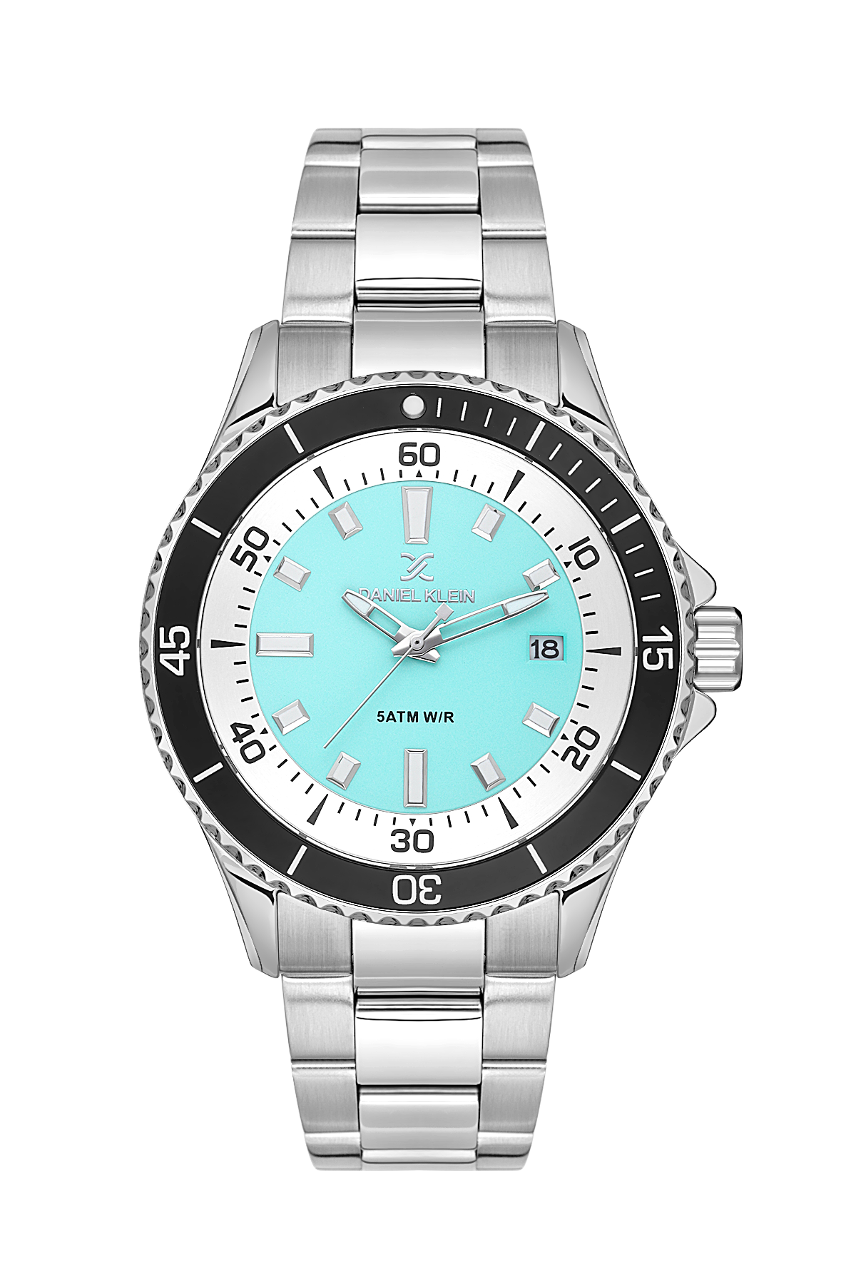 DANIEL KLEIN  DK.1.13684-5 SILVER STEEL BAND BABY BLUE DIAL  FOR MEN