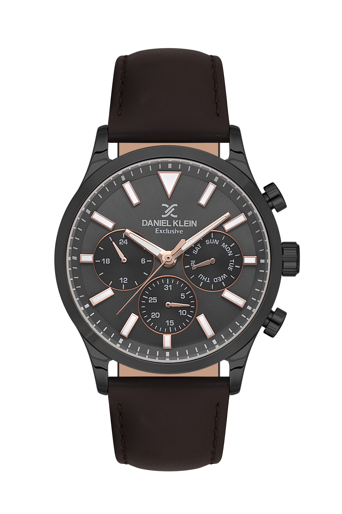 DANIEL KLEIN  DK.1.13745-5 BROWN LEATHER BAND GREY DIAL  FOR MEN