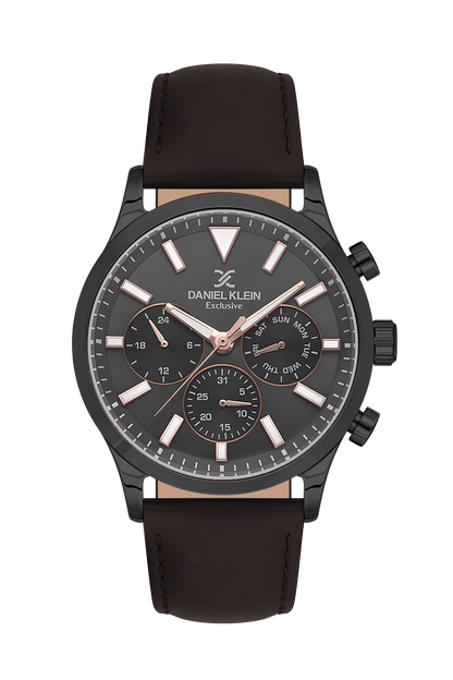 DANIEL KLEIN  DK.1.13745-5 BROWN LEATHER BAND GREY DIAL  FOR MEN