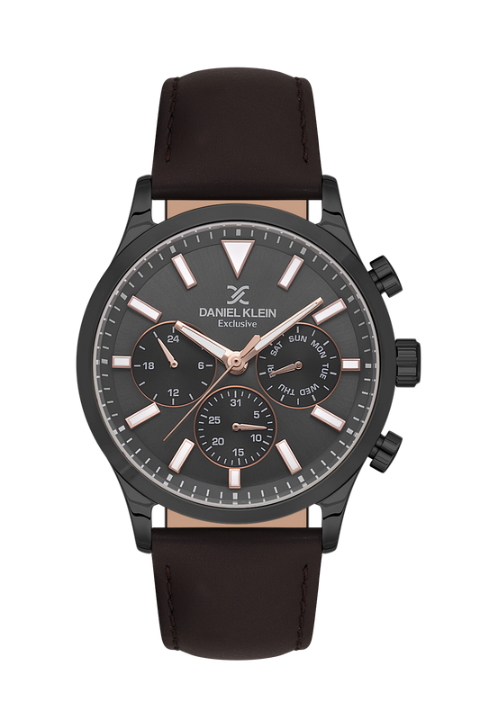 DANIEL KLEIN  DK.1.13745-5 BROWN LEATHER BAND GREY DIAL  FOR MEN