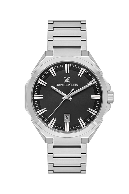 DANIEL KLEIN  DK.1.13811-1 SILVER STEEL BAND BLACK DIAL  FOR MEN