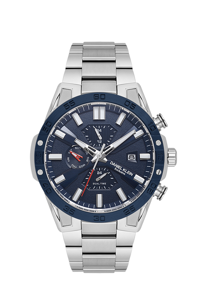 DANIEL KLEIN  DK.1.13974-2 SILVER STEEL BAND NAVY BLUE DIAL  FOR MEN
