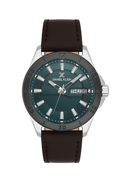 DANIEL KLEIN  DK.1.13975-4 BROWN LEATHER BAND GREEN DIAL  FOR MEN