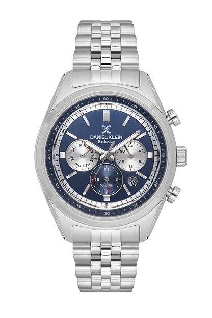 DANIEL KLEIN  DK.1.13976-2 SILVER STEEL BAND NAVY BLUE DIAL  FOR MEN