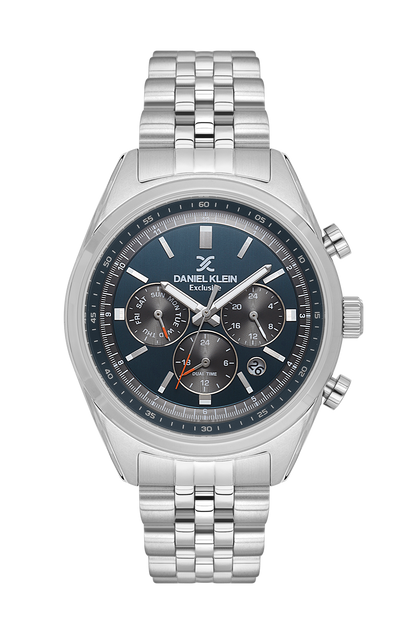 DANIEL KLEIN  DK.1.13976-3 SILVER STEEL BAND NAVY BLUE DIAL  FOR MEN