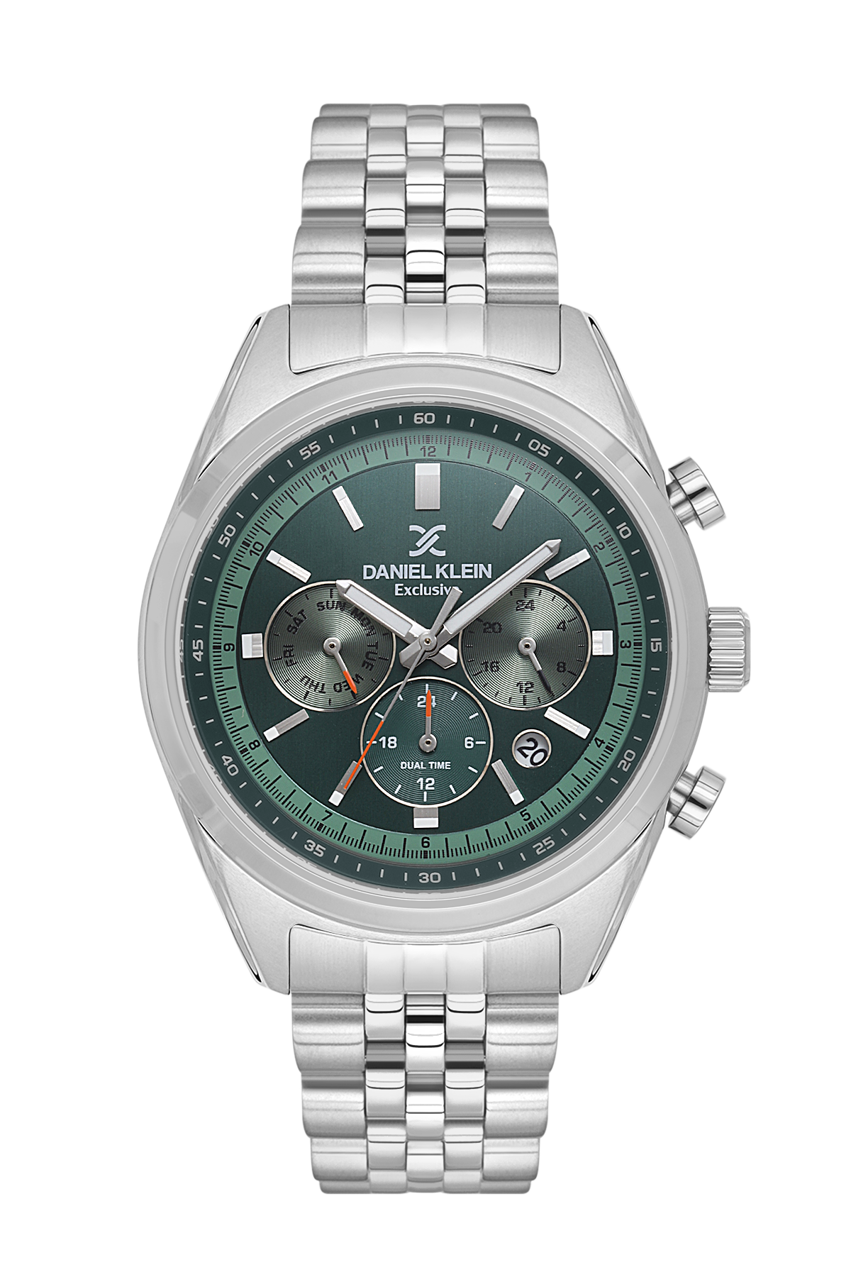 DANIEL KLEIN  DK.1.13976-4 SILVER STEEL BAND GREEN DIAL  FOR MEN