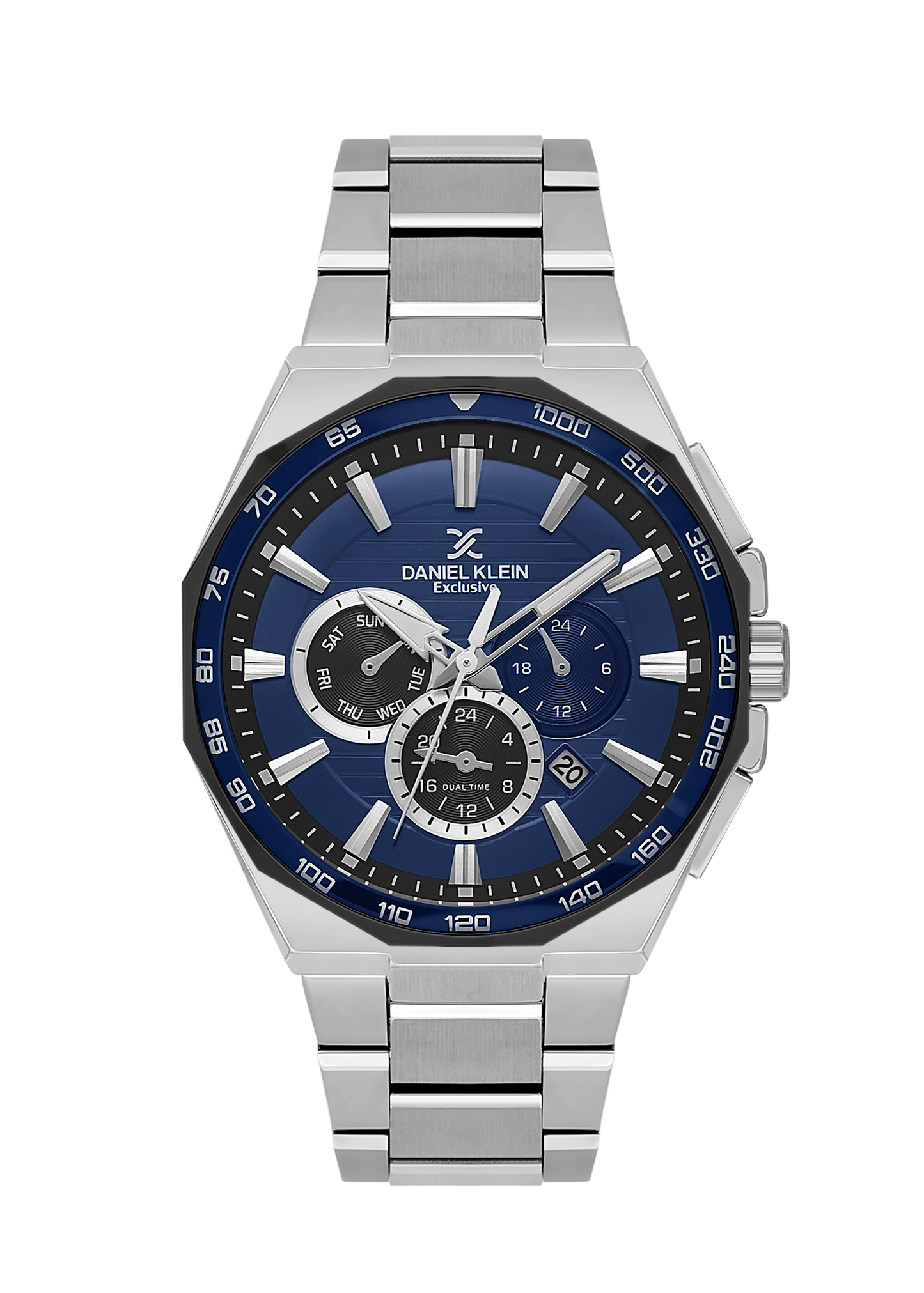 DANIEL KLEIN  DK.1.13977-2 SILVER STEEL BAND NAVY BLUE DIAL  FOR MEN