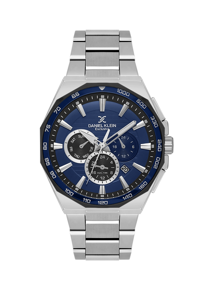 DANIEL KLEIN  DK.1.13977-2 SILVER STEEL BAND NAVY BLUE DIAL  FOR MEN