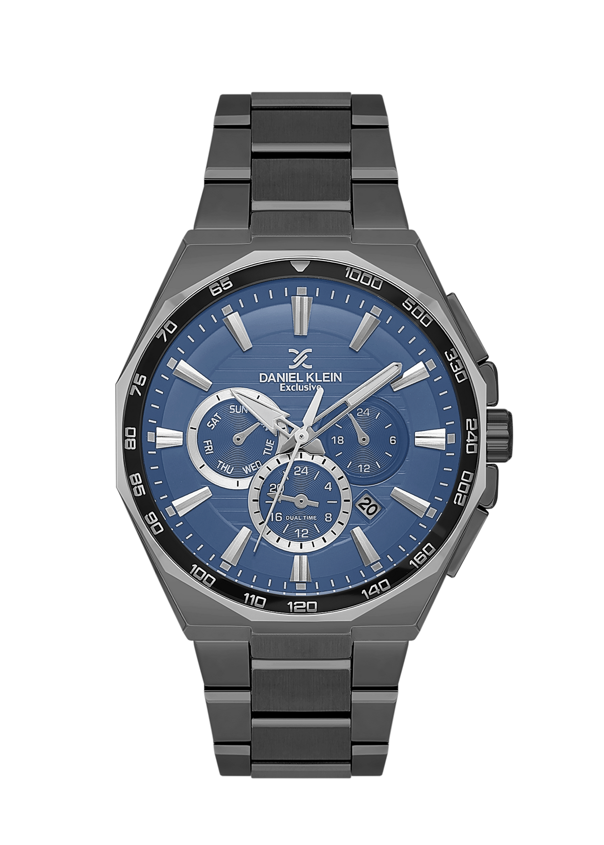 DANIEL KLEIN  DK.1.13977-4 GREY STEEL BAND NAVY BLUE DIAL  FOR MEN