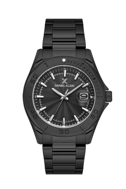 DANIEL KLEIN  DK.1.13978-5 BLACK STEEL BAND BLACK DIAL  FOR MEN