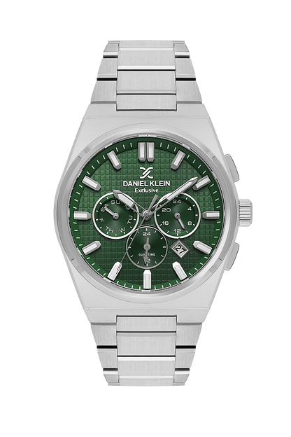 DANIEL KLEIN  DK.1.13981-2 SILVER STEEL BAND GREEN DIAL  FOR MEN