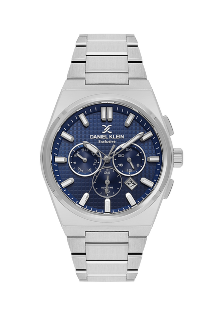 DANIEL KLEIN  DK.1.13981-3 SILVER STEEL BAND NAVY BLUE DIAL  FOR MEN