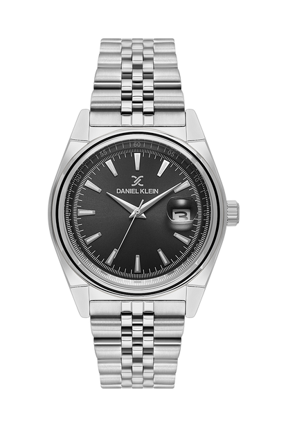 DANIEL KLEIN  DK.1.13986-2 SILVER STEEL BAND BLACK DIAL  FOR MEN