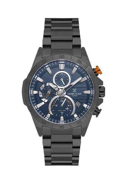 DANIEL KLEIN  DK.1.13992-4 GREY STEEL BAND NAVY BLUE DIAL  FOR MEN