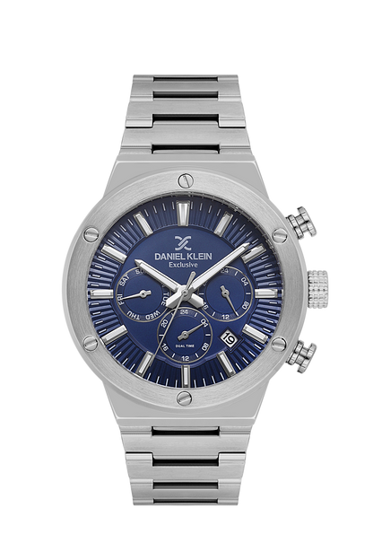 DANIEL KLEIN  DK.1.13996-2 SILVER STEEL BAND NAVY BLUE DIAL  FOR MEN